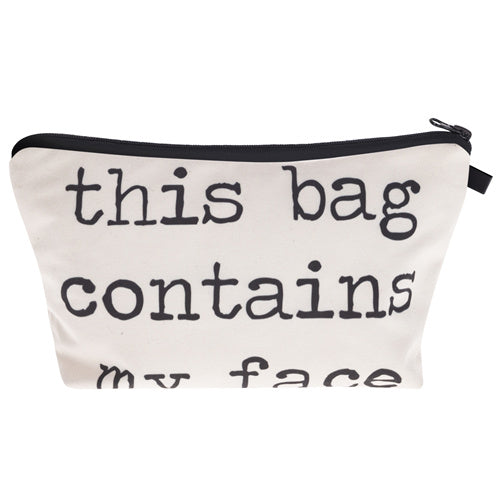 this bag contains 3D Print Women Cosmetics Bags trousse de toilette 2017 neceser Organizer Maleta de Maquiagem vanity Makeup Bag