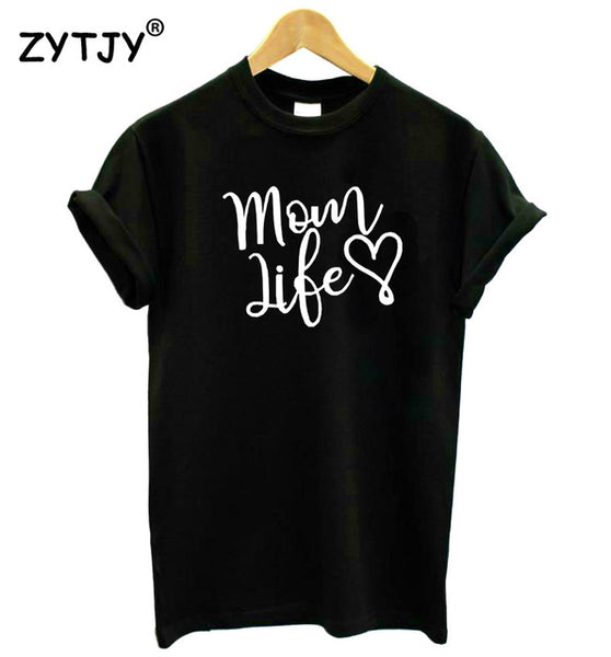 mom life heart Letters print Women tshirt Cotton Casual Funny t shirt For Lady Girl Top Tee Hipster Drop Ship SB-11