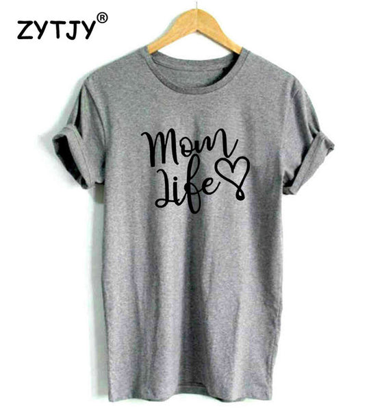 mom life heart Letters print Women tshirt Cotton Casual Funny t shirt For Lady Girl Top Tee Hipster Drop Ship SB-11