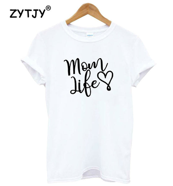 mom life heart Letters print Women tshirt Cotton Casual Funny t shirt For Lady Girl Top Tee Hipster Drop Ship SB-11