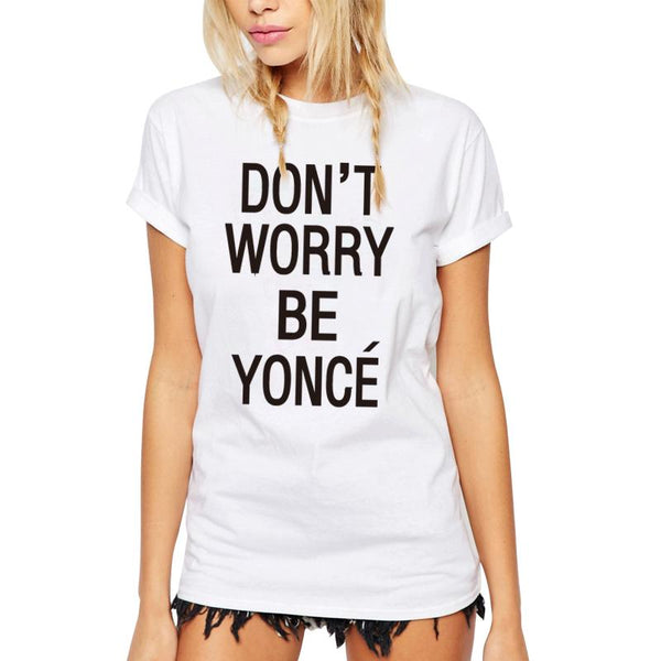 IYASEROZ 2017 New Fashion Women Blusa Beyonce Print Short Sleeve T Shirt Female Casual Plus Size Halajuku Customize Tops Tees