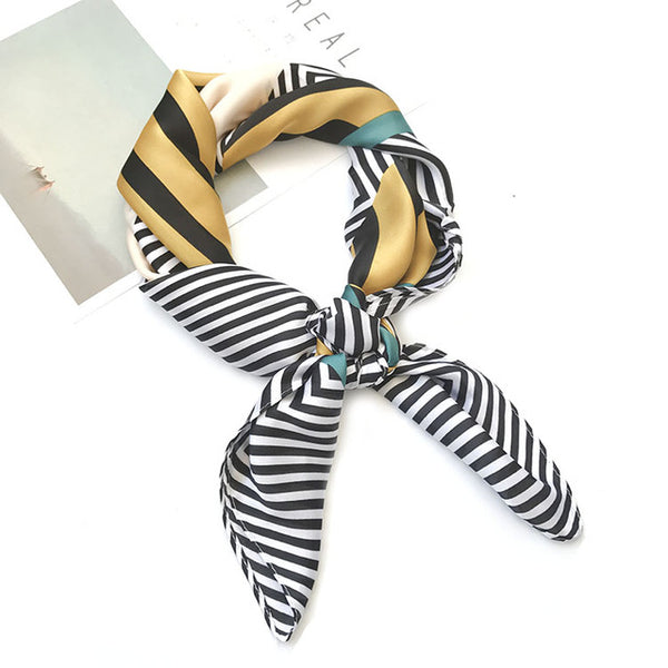 Silk scarf women spring autumn 70*70 Fashion scarves small squares Head scarf high quality Bag decorative scarves