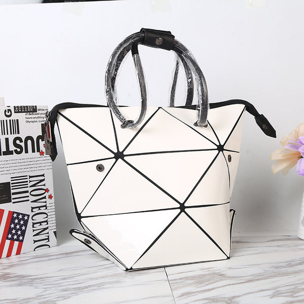 New Fashion Folded Women Handbags PU Leather BaoBao Bag Famous Designer Geometric Shoulder Bag Issey Miyak Diamond Tote Bags