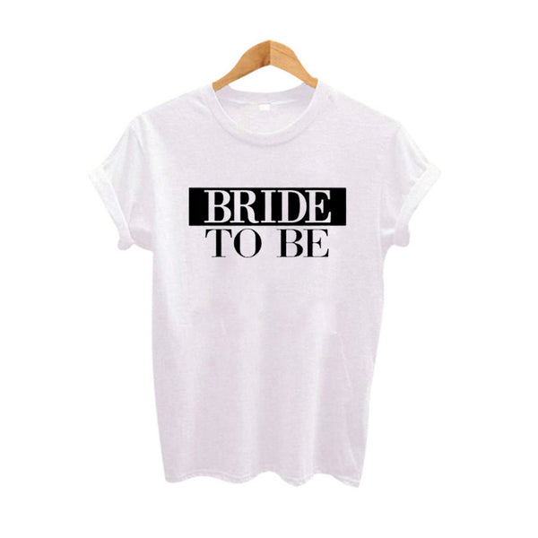 New Fashion Bride gift cute Bride tshirt Bachelorette Party T Shirt Black White Cotton T-shirt Women Tops Size S-XXL