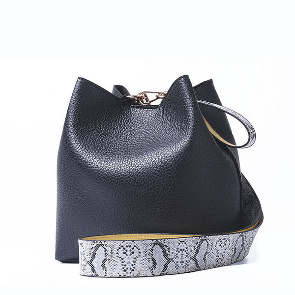DAUNAVIA brand fashion women bucket handbags shoulder bag women crossbody messenger bag designer women bag with serpentine strap
