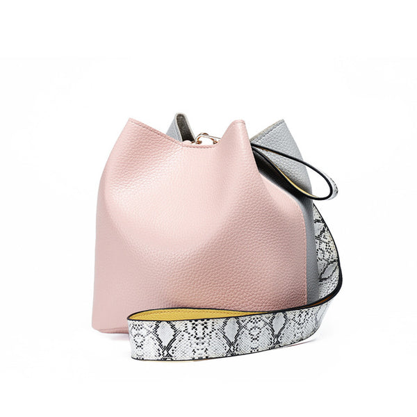 DAUNAVIA brand fashion women bucket handbags shoulder bag women crossbody messenger bag designer women bag with serpentine strap