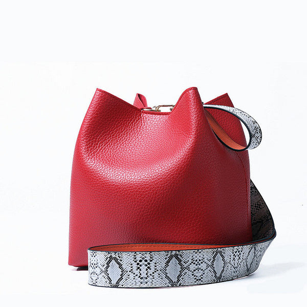 DAUNAVIA brand fashion women bucket handbags shoulder bag women crossbody messenger bag designer women bag with serpentine strap