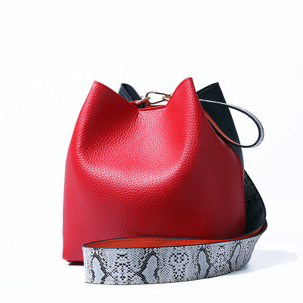 DAUNAVIA brand fashion women bucket handbags shoulder bag women crossbody messenger bag designer women bag with serpentine strap