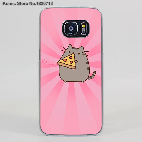 Lovely Pusheen Cat sweety transparent clear hard case cover for Samsung Galaxy s6 s7 edge s4 s5 mini note 4 note5