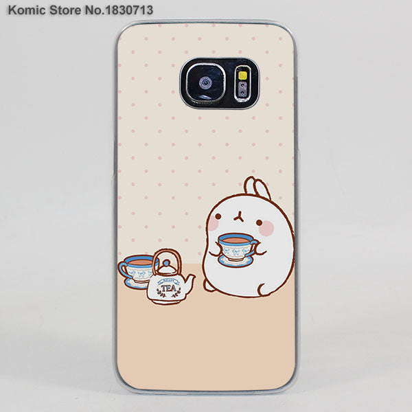 Lovely Pusheen Cat sweety transparent clear hard case cover for Samsung Galaxy s6 s7 edge s4 s5 mini note 4 note5