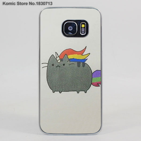 Lovely Pusheen Cat sweety transparent clear hard case cover for Samsung Galaxy s6 s7 edge s4 s5 mini note 4 note5