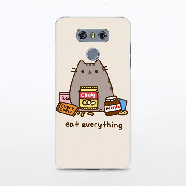 BiNFUL Lovely Pusheen Cat sweety Printed hard clear phone Case cover for LG G6 G5 G4 G3 V10 V20 K10 K8 2017 K5 K4 K3