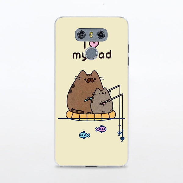 BiNFUL Lovely Pusheen Cat sweety Printed hard clear phone Case cover for LG G6 G5 G4 G3 V10 V20 K10 K8 2017 K5 K4 K3
