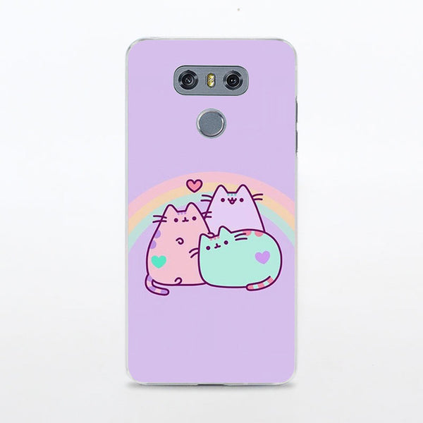 BiNFUL Lovely Pusheen Cat sweety Printed hard clear phone Case cover for LG G6 G5 G4 G3 V10 V20 K10 K8 2017 K5 K4 K3