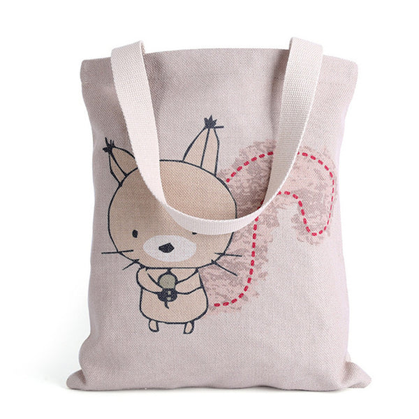 TANGIMP Handbags for Laptop Cat with Yellow Umbrella Cotton Grocery Shopping Tote Women Eco Reusable Tote Beach Bags Bookbags