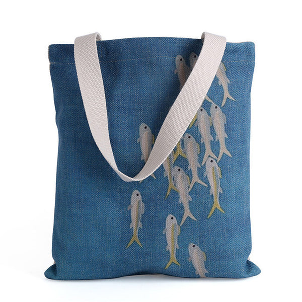TANGIMP Handbags for Laptop Cat with Yellow Umbrella Cotton Grocery Shopping Tote Women Eco Reusable Tote Beach Bags Bookbags