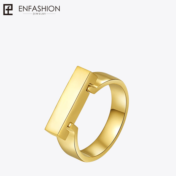 Enfashion Personalized Engraved Name Rings Gold color Midi Ring Flar Bar Knuckle Rings For Women Jewelry Bagues Anillos